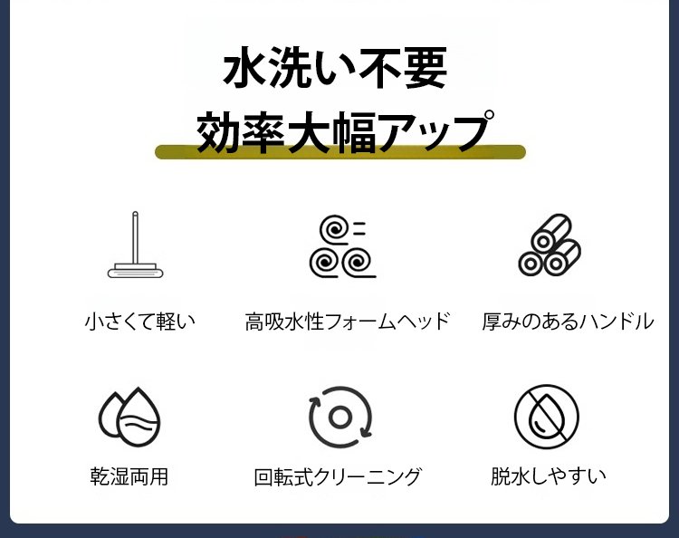 コンパクトサイズの多機能ミニモップ