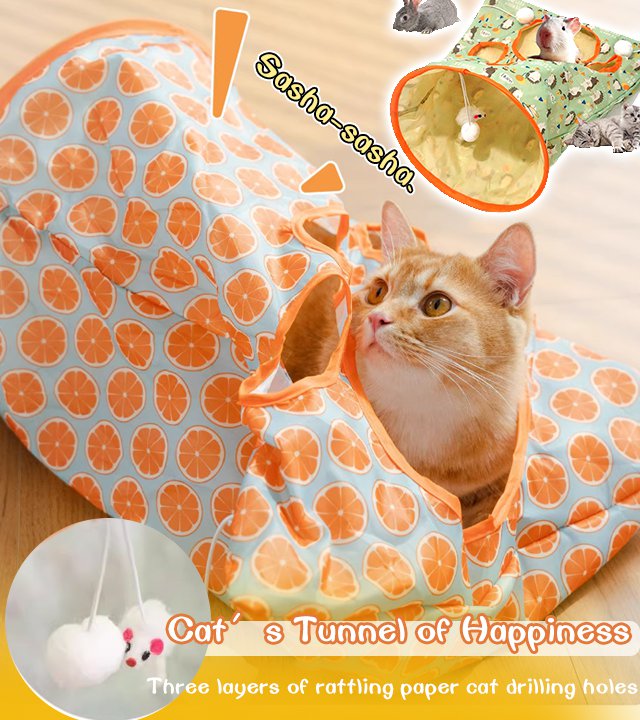 Three-layer Crinkle Paper Cat Tunnel