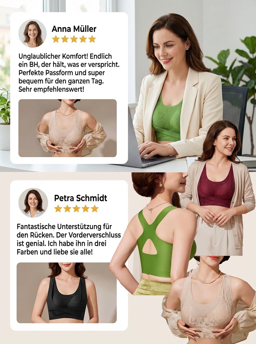 Hochwertiger, eleganter, vorne verschließbarer Push-up-BH mit schönem Rücken-Design.