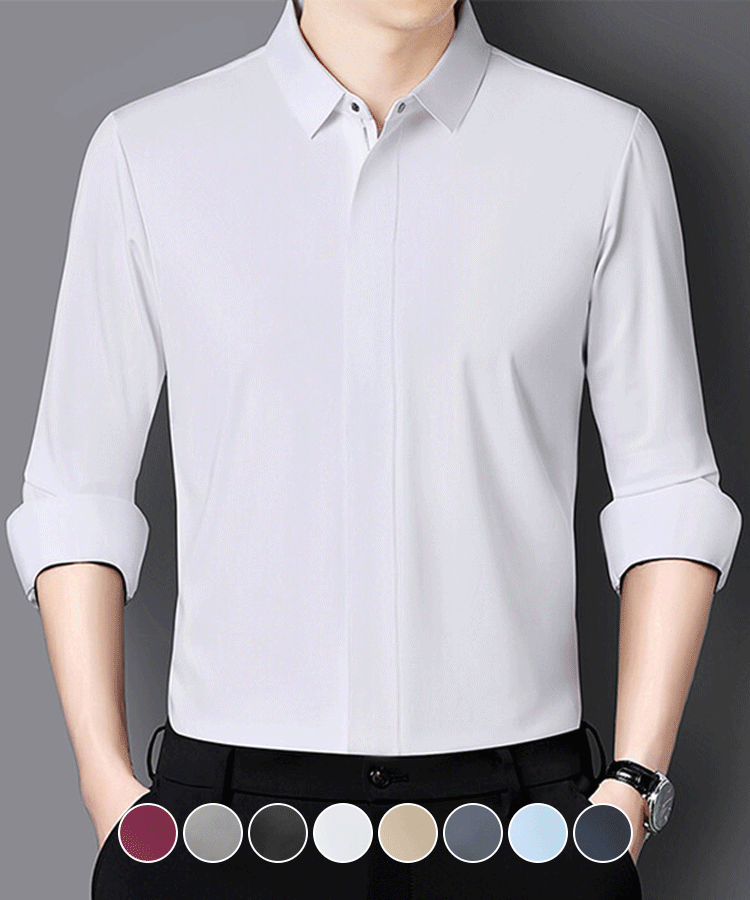 [편한 입고 벗기] 사방 신축성 지퍼 셔츠