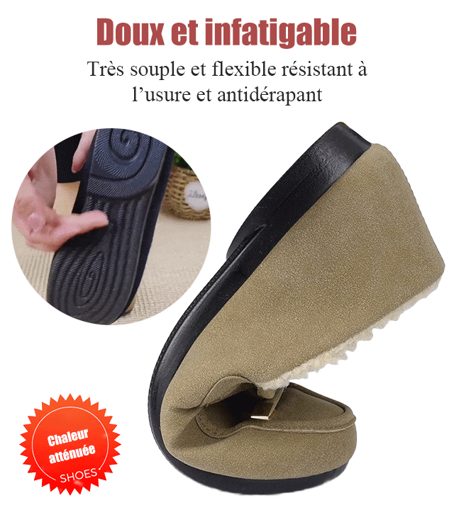 Chaussures décontractées à doublure en peluche à enfiler