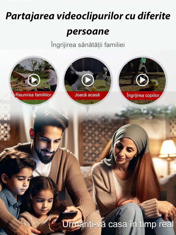 Cameră de supraveghere solară fără fir, vedere pe timp de noapte HD