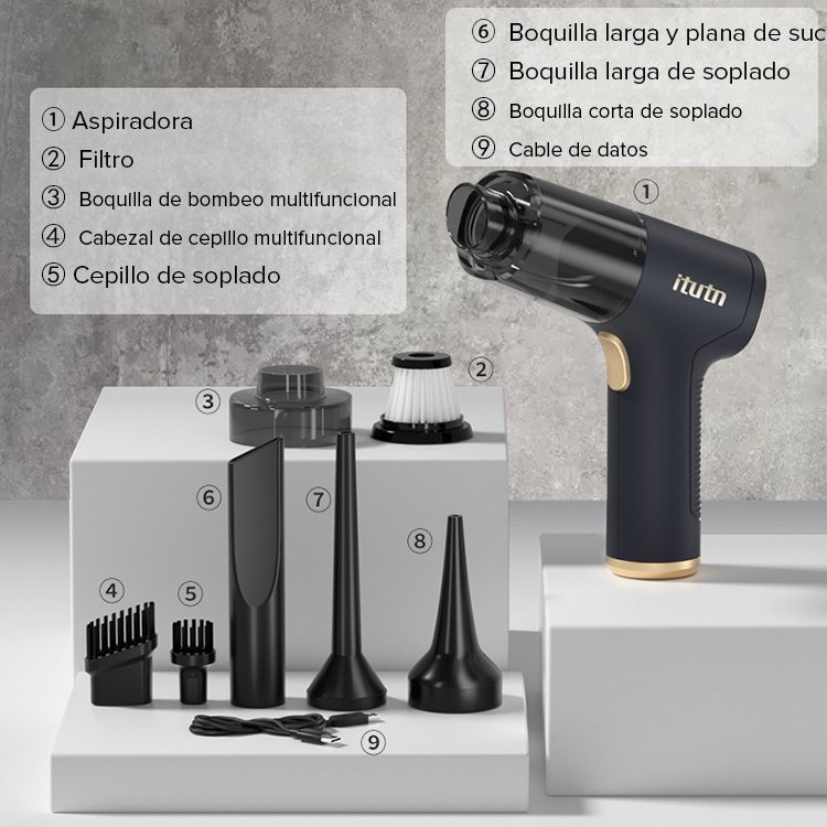 Aspiradora de mano inalámbrica para automóviles iTutn