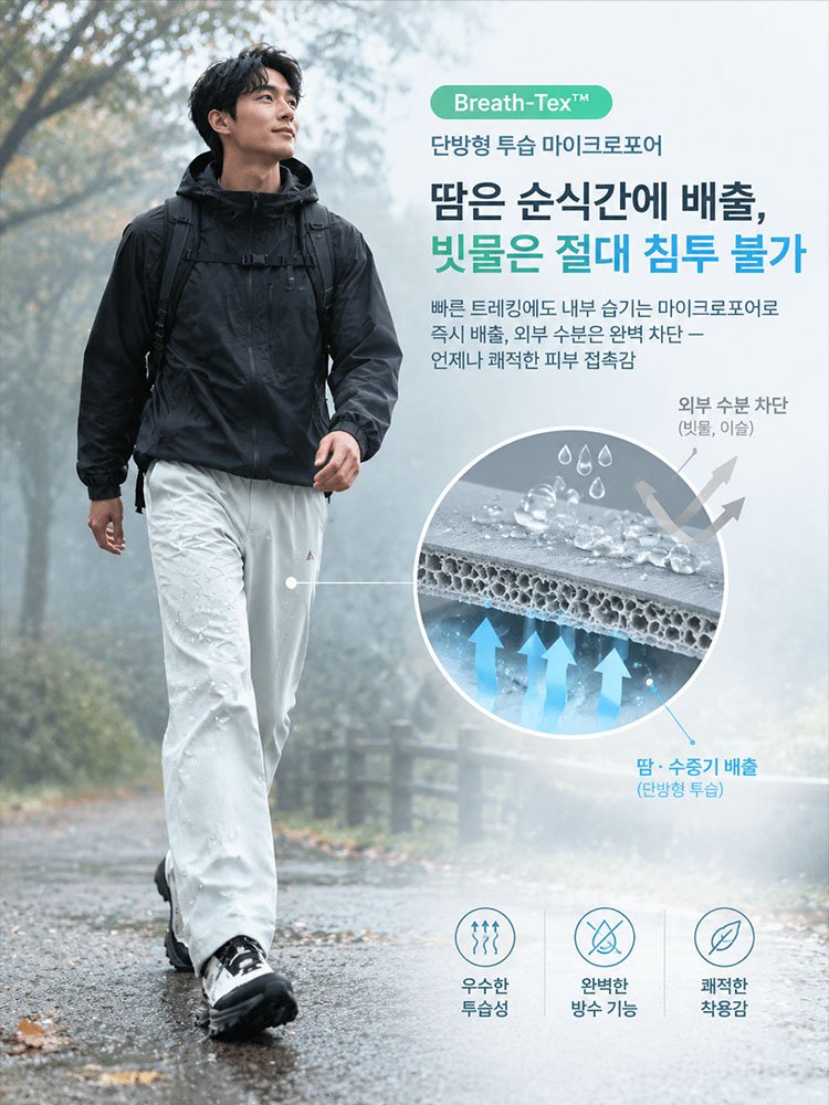 업그레이드된 기능성 방수 캐주얼 팬츠