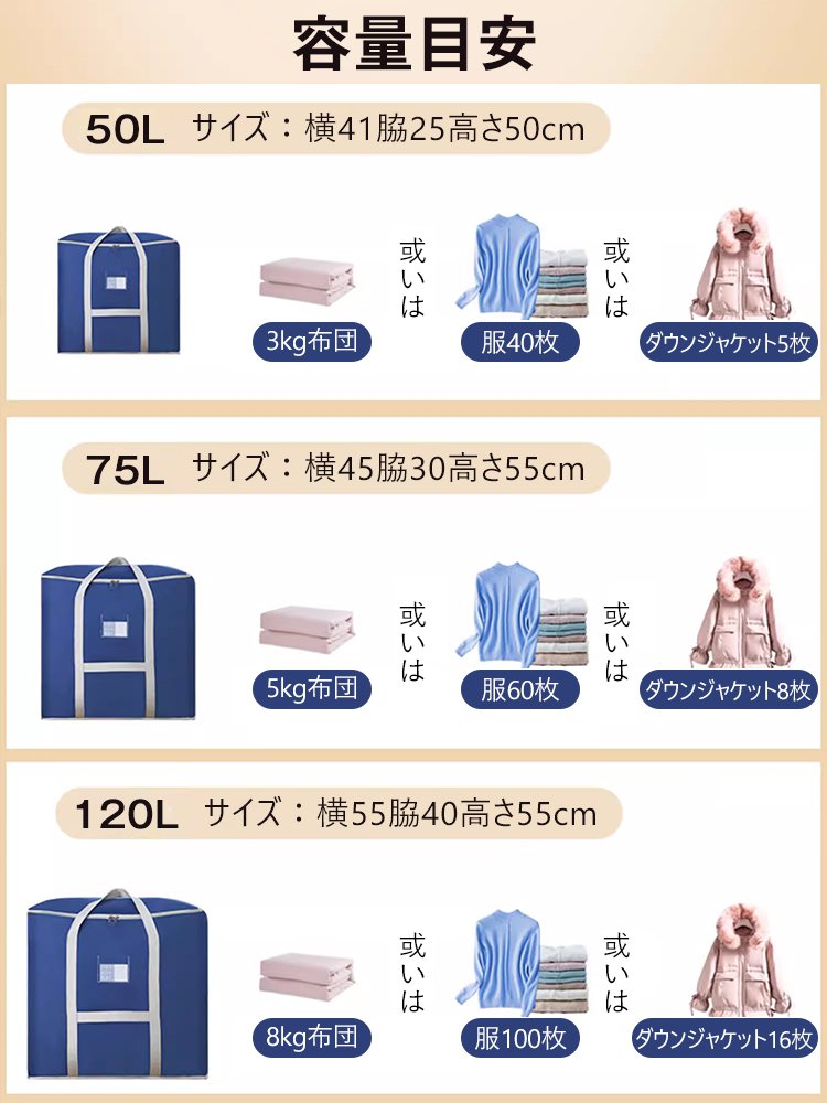 衣類品収納バッグ