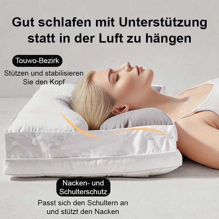 Vollbaumwoll-Nackenstützkissen Pro mit abnehmbaren Doppel-Kissenkern