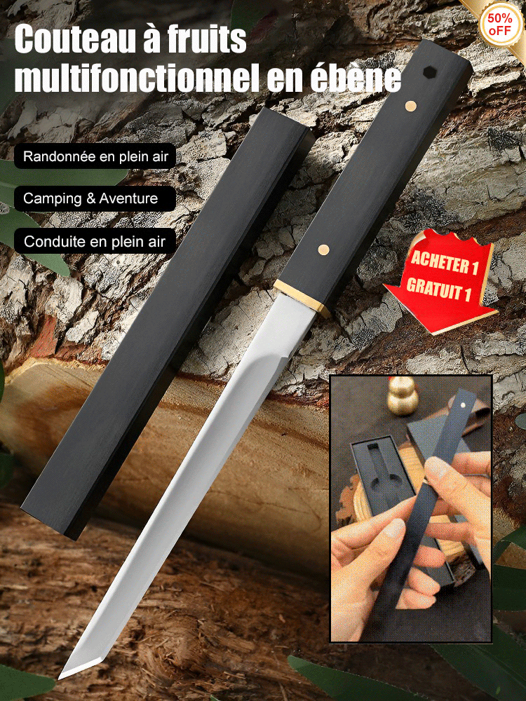 Couteau à fruits multifonctionnel en ébène