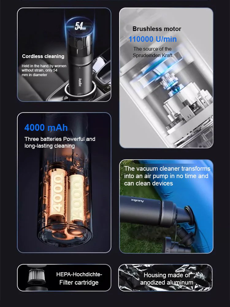 [Fanttik same style] Car wireless charging vacuum cleaner