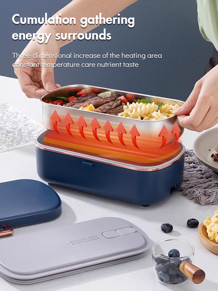 Portable water-free heating lunch box