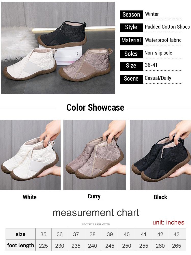 Fleece-lined low-top snow boots