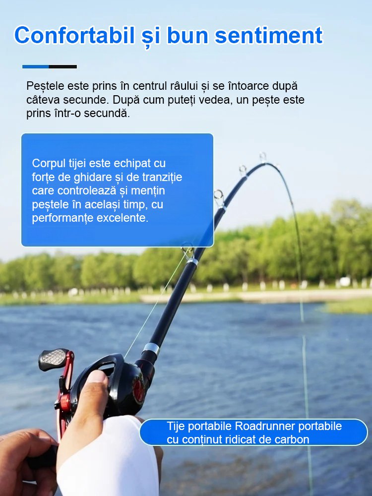 Ușor și portabil Roadrunner lansete de pescuit de agrement Roadrunner