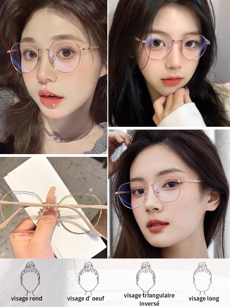 Lunettes de lecture de beauté anti-rayonnement anti-lumière bleue dorées