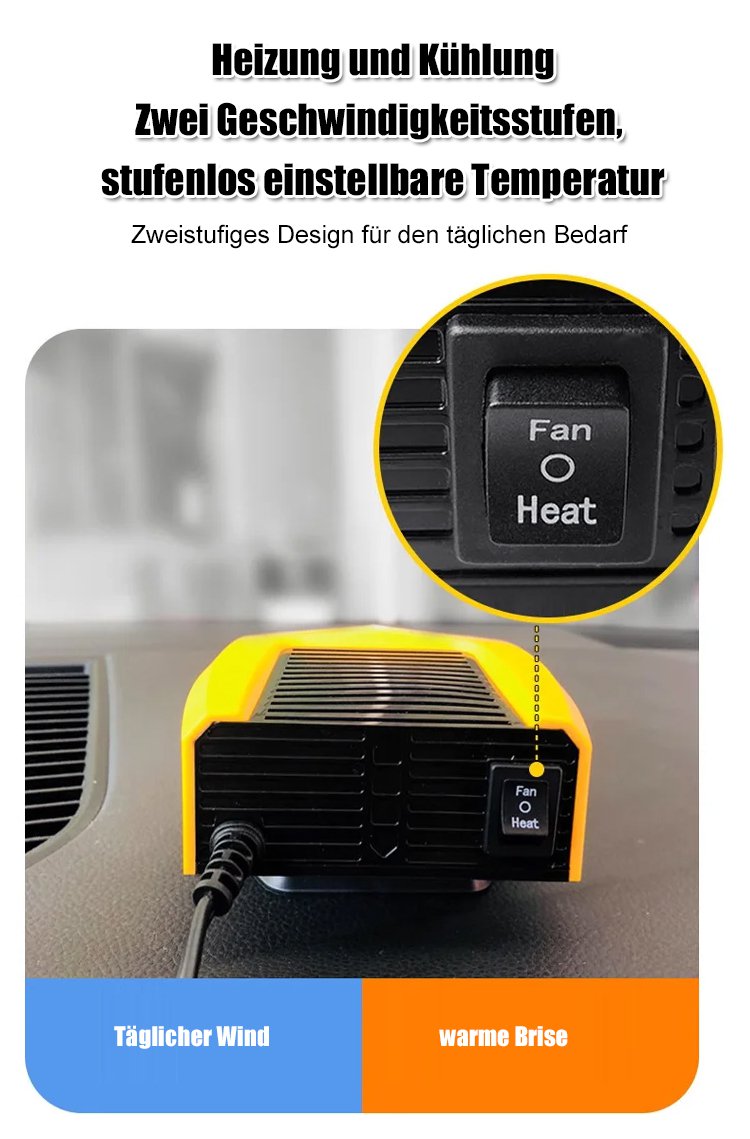 Einfach zu installierender Heizlüfter im Auto