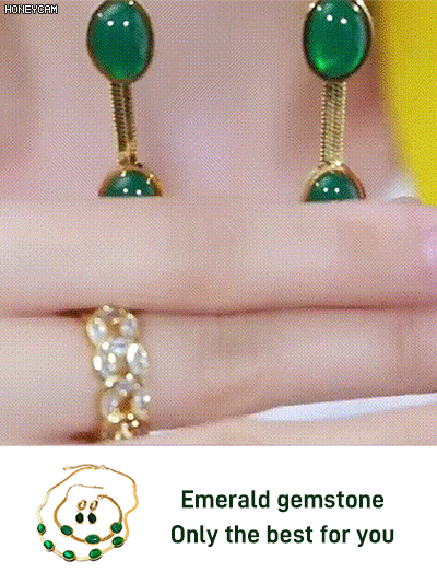 Emerald necklace earrings bracelet