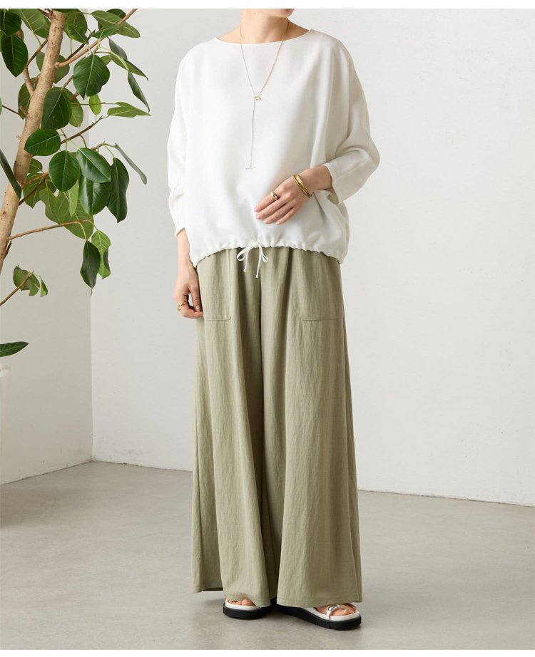 ゆったりバルーンスリーブ春シャツ