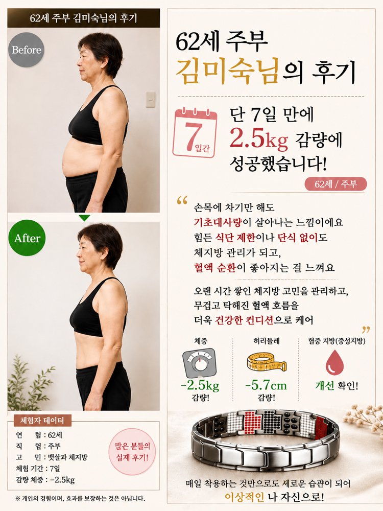 【프리미엄 의료 케어급】다점 자석 자기 케어 팔찌