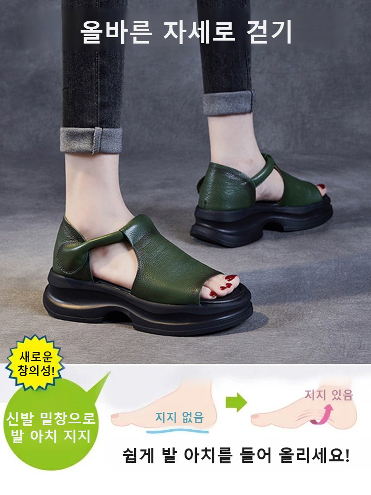 플랫폼 웨지 오픈 토 샌들