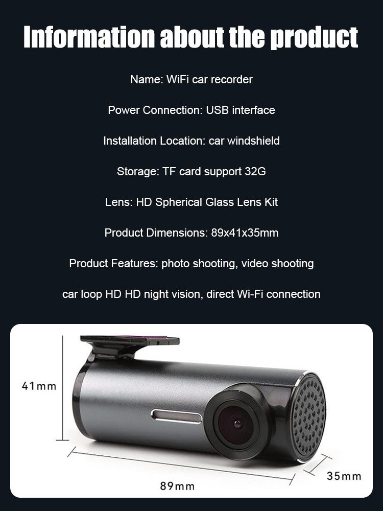 Hidden WiFi Dash Cam