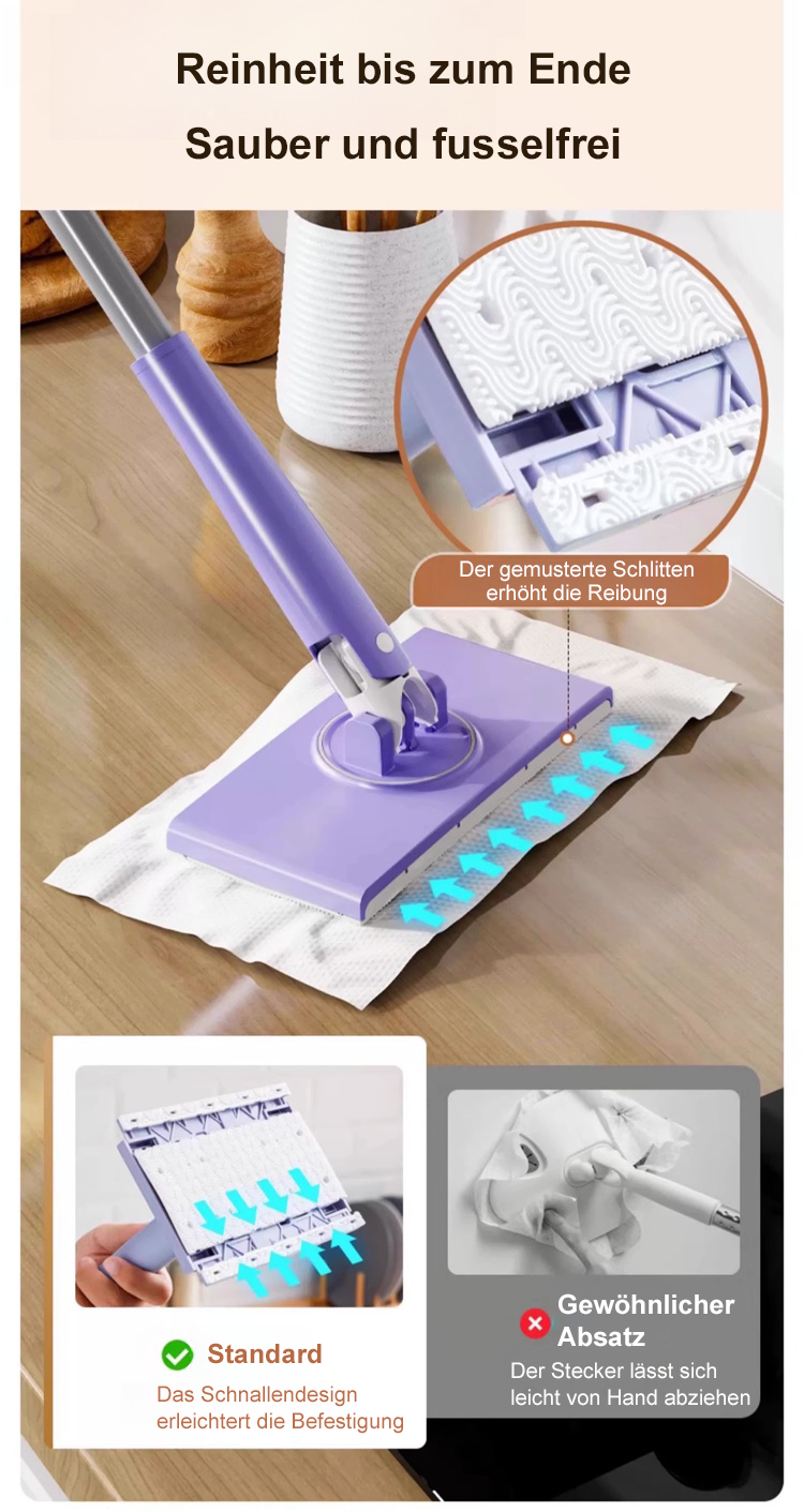 Staubfreier Handwischer im Einsatz auf einem Holztisch