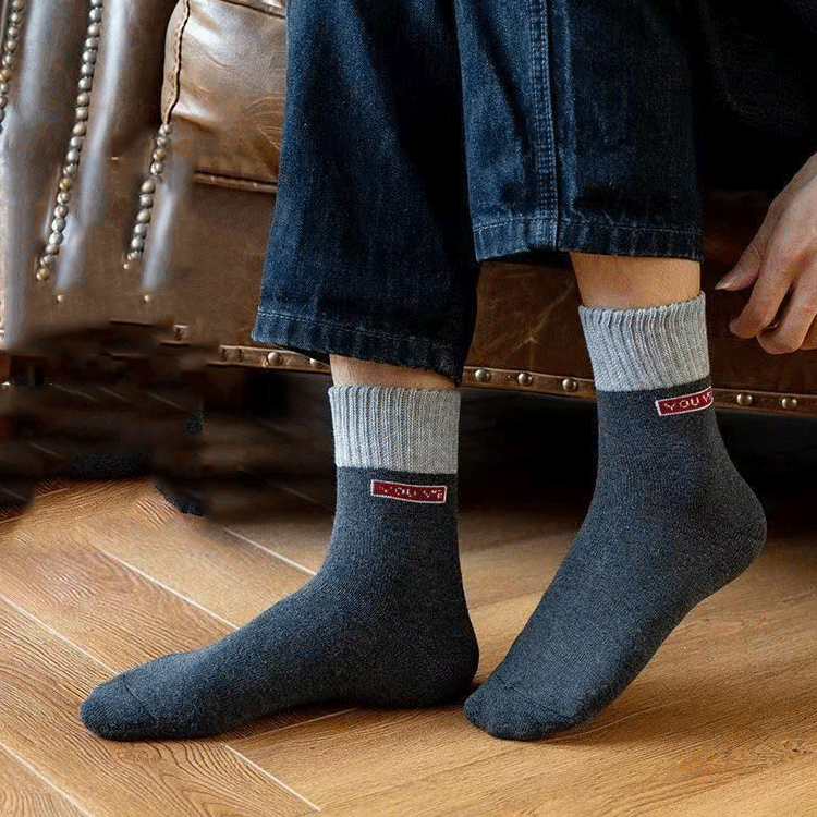 男女秋冬純色加厚毛圈長襪