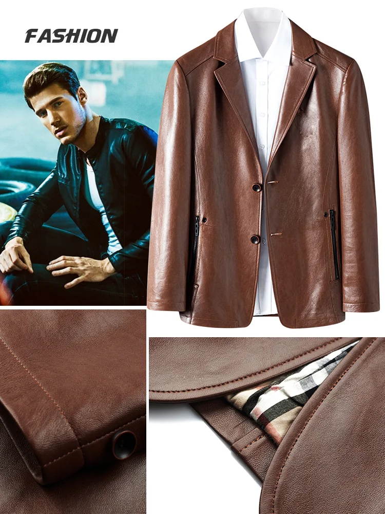 Men's comfortable and warm high-quality leather jacket