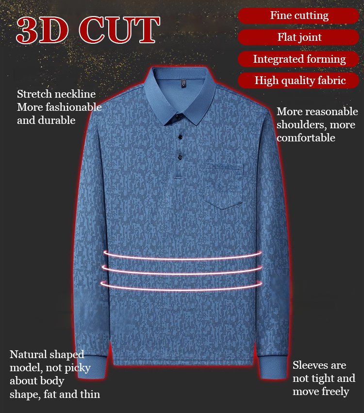 Casual Fashion Lapel Long Sleeve Polo Shirt