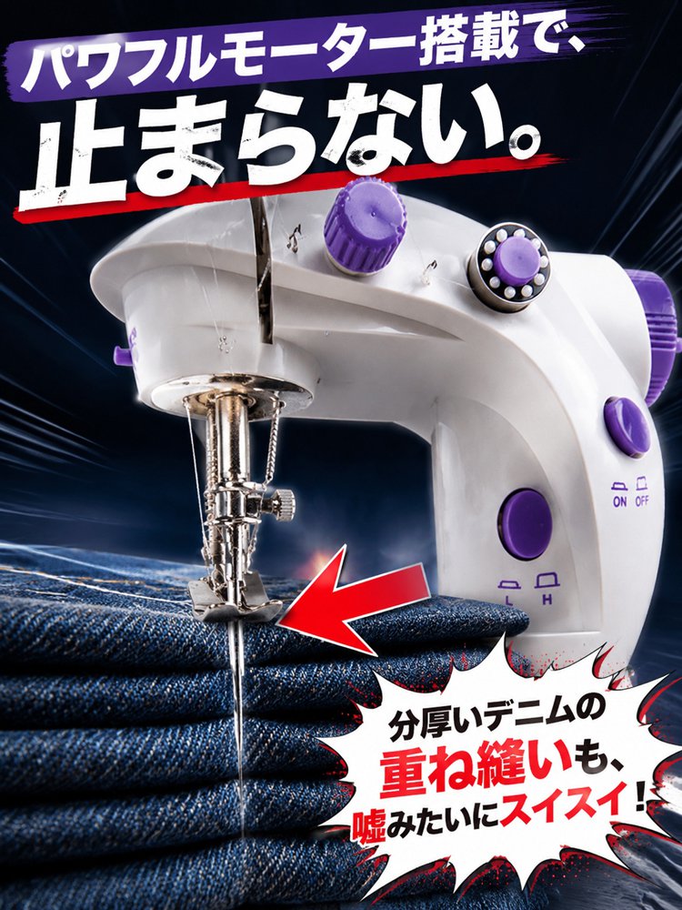 コンパクト家庭用全自動ミシン