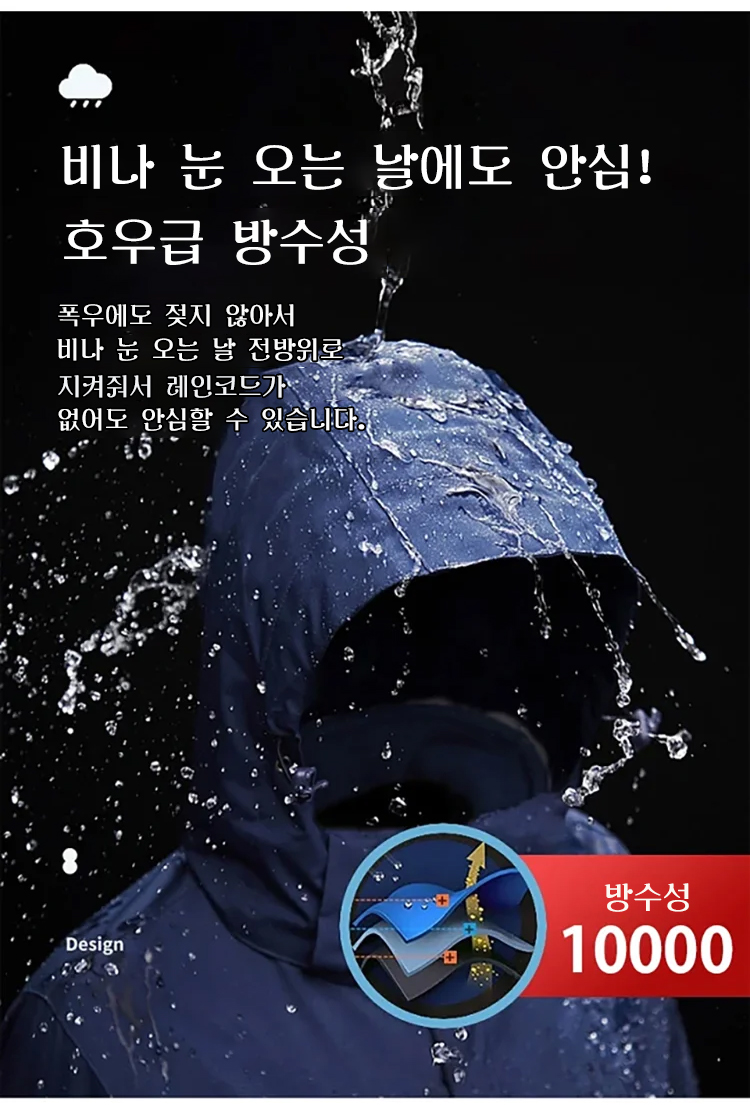 야외활동에 적합한 방수 바람막이 자켓