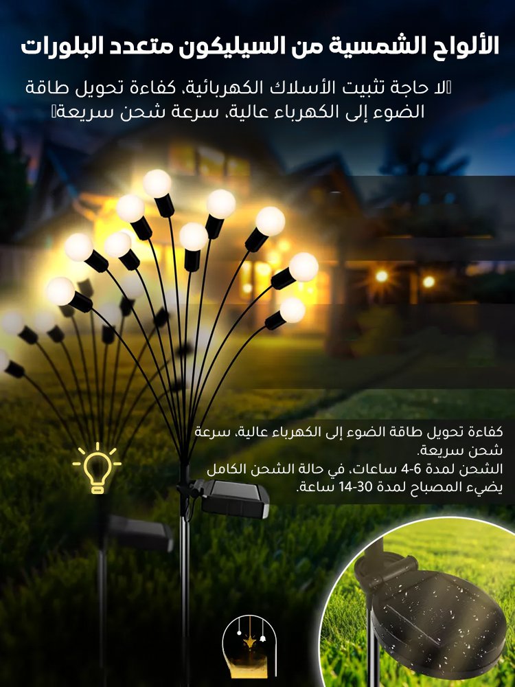 مصابيح حديقة تعمل بالطاقة الشمسية