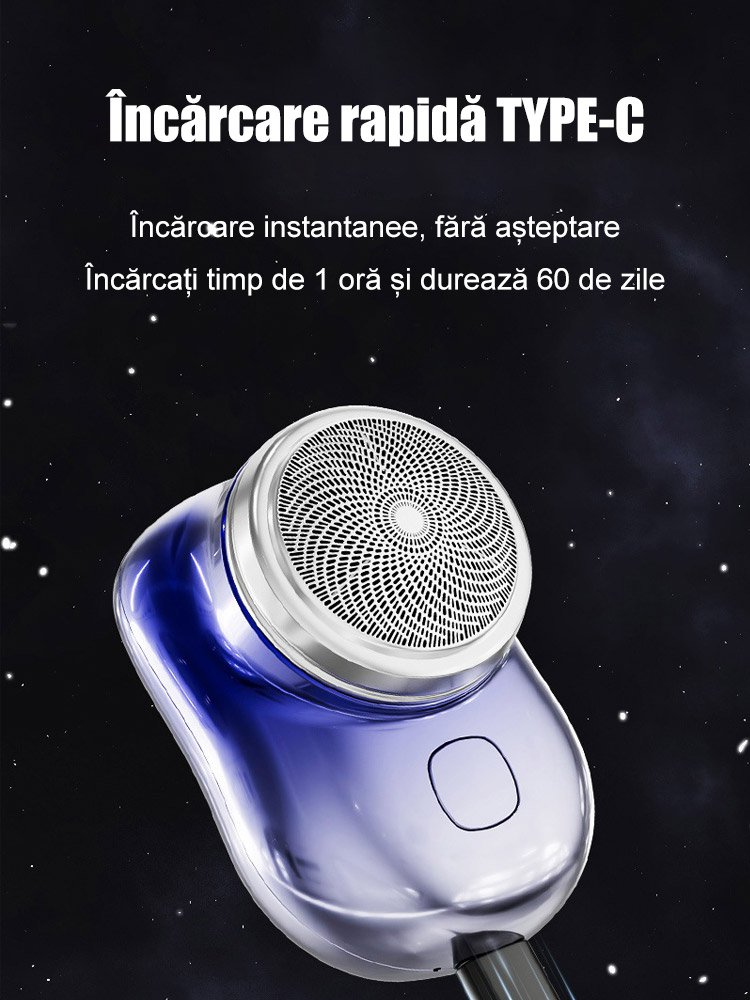 Aparat de ras electric portabil, rezistent la apa, lavabil