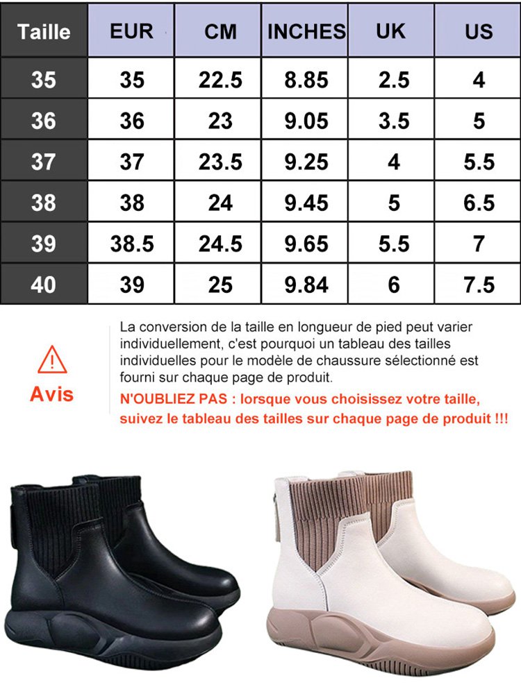 Bottes courtes à fond épais Augmentation de la hauteur Bottes extensibles