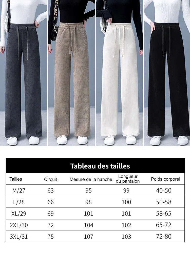 Pantalon large décontracté et confortable