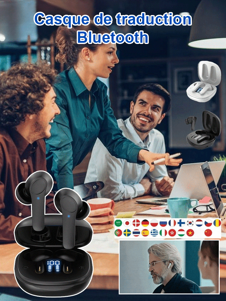 Casque de traduction en temps réel Bluetooth Smart Voice