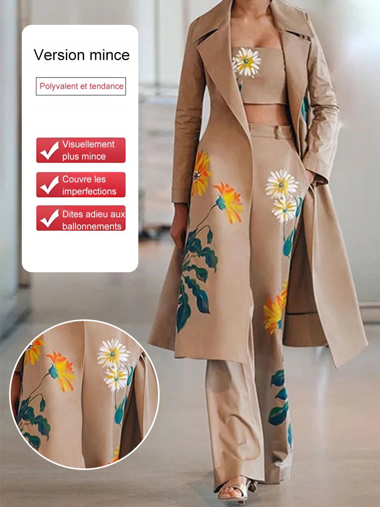 Long trench-coat imprimé