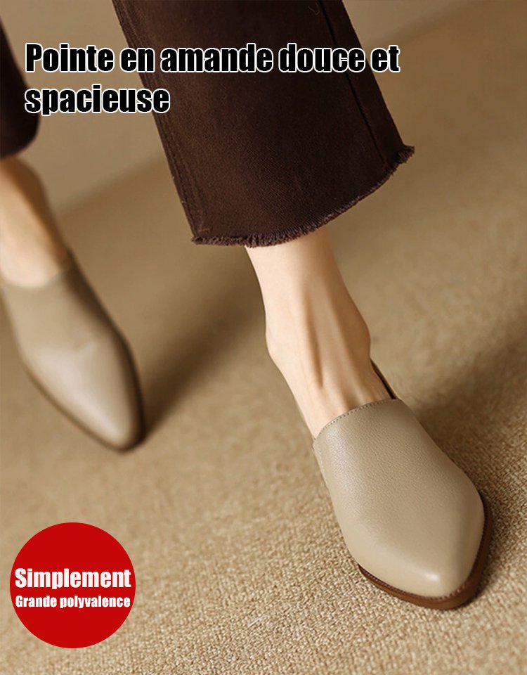 Chaussures vintage à bout pointu en peau d'agneau