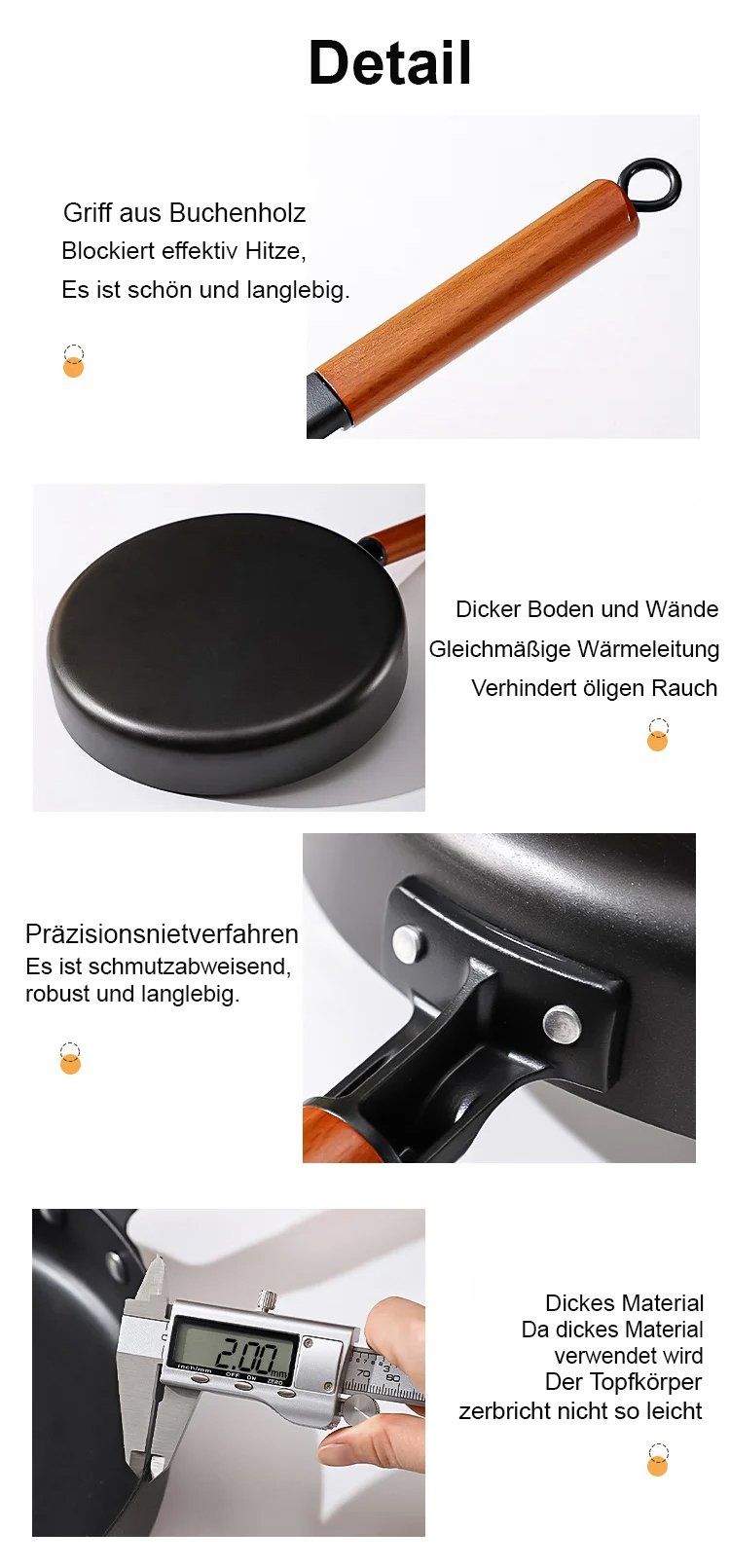 Hochwertige Eisenpfanne auf Induktionsherd