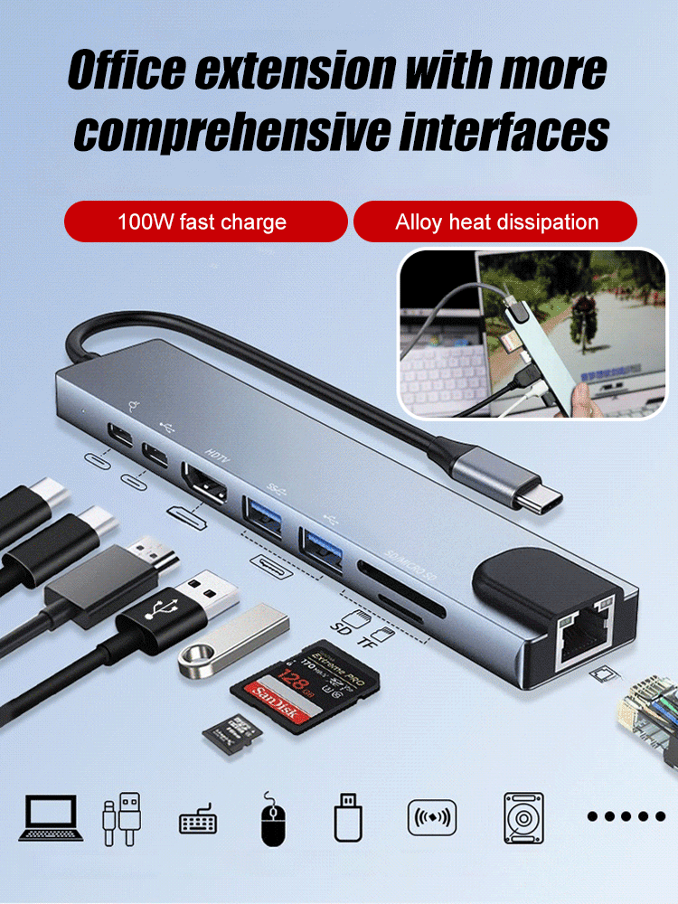 8-in-1 Multi-Interface Docking Converter