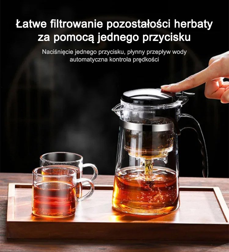 Szklany dzbanek do herbaty z filiżankami – cały zestaw