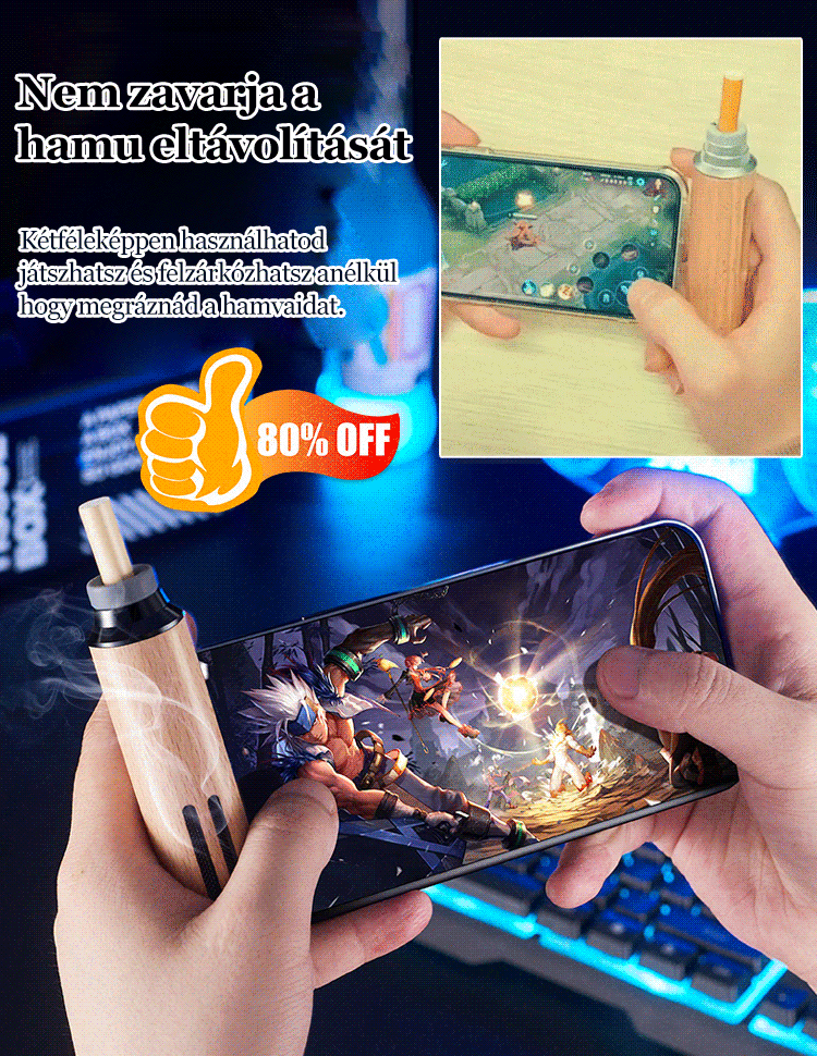 Vezeték nélkülihordozható hamutartó