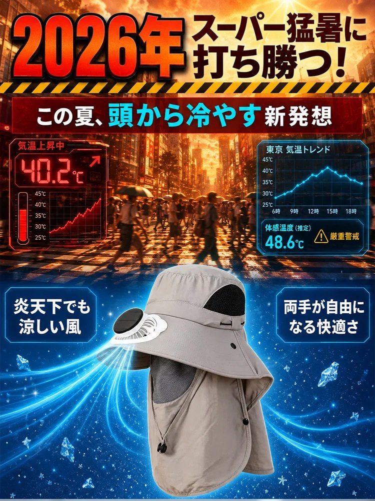 ネックカバー付きソーラーファン搭載UVカットサンハット - detail 2