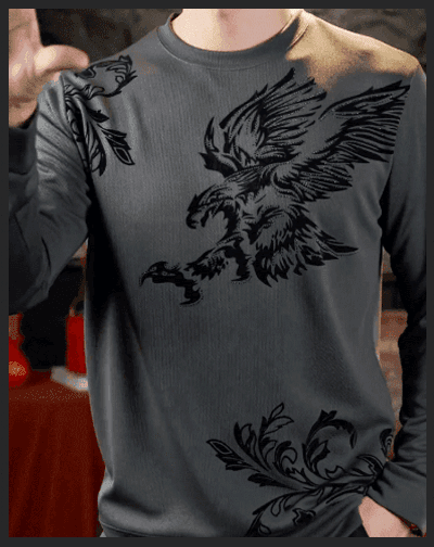[Hot item recommendation] Eagle print business sweatshirt