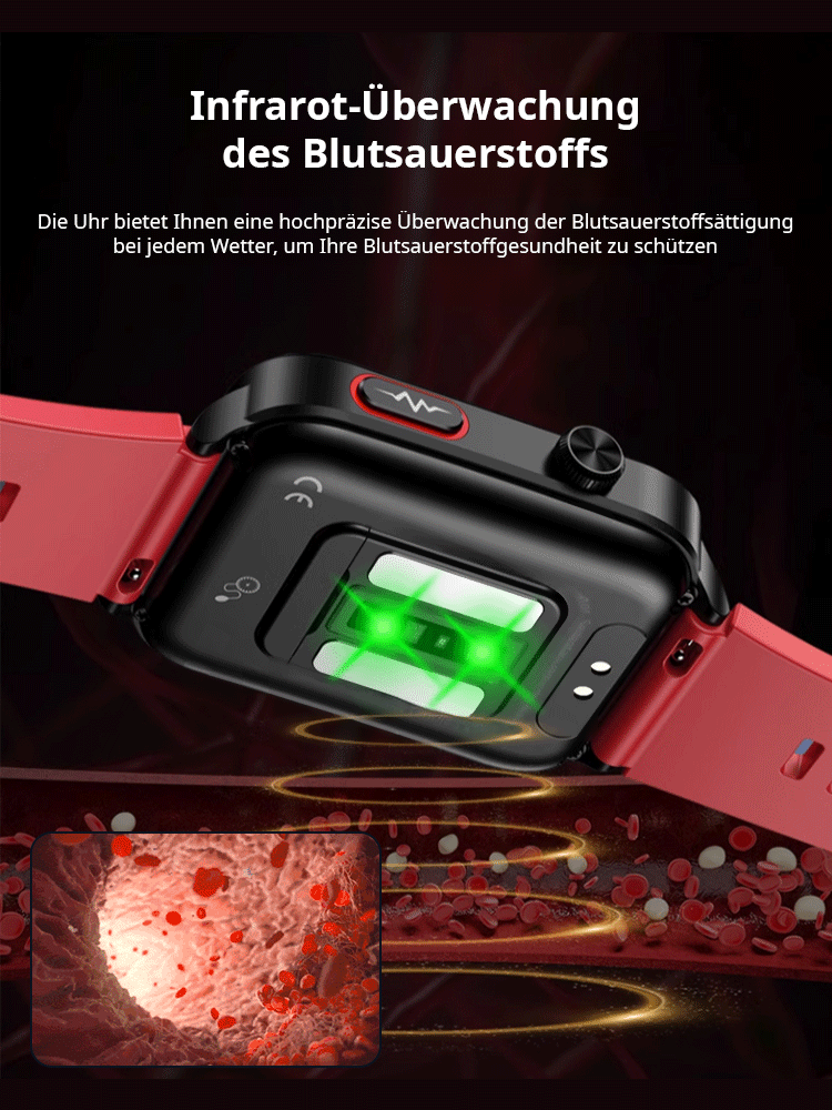 Nicht-invasiver Blutzucker-, EKG- und Blutdrucküberwachungs-Smartwatch.