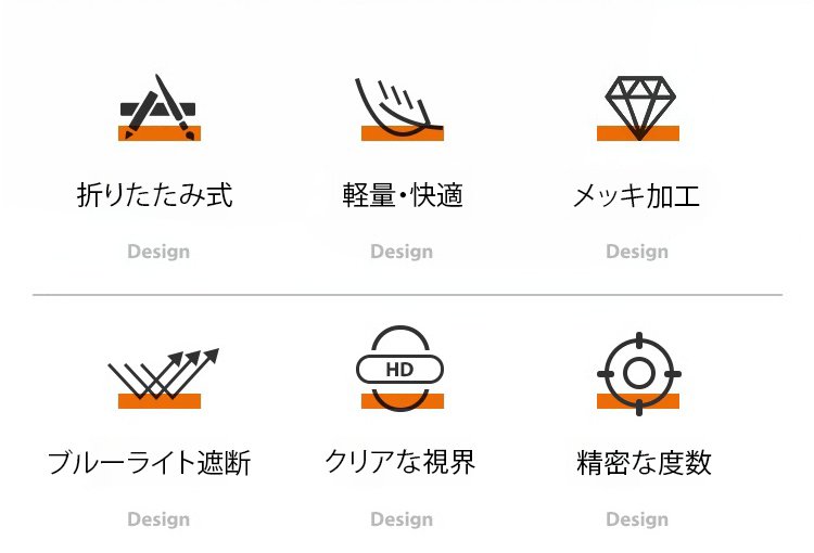 コンパクトに折りたためる老眼鏡の使用例