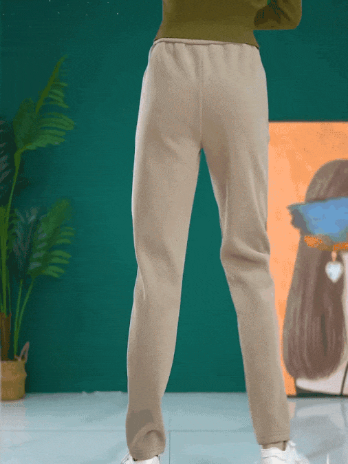 高腰保暖加絨長褲