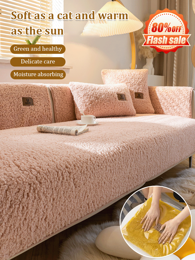 Thickened lamb's wool non-slip warm sofa cushion