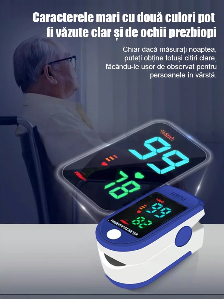 Monitor de uz casnic cu clemă pentru degete