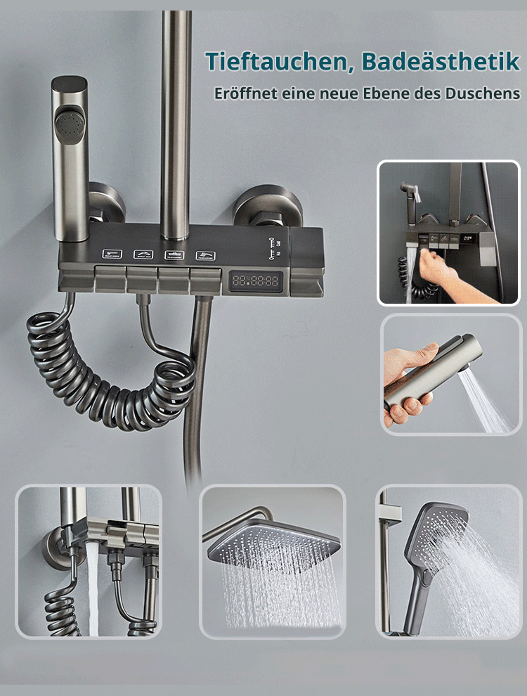 Intelligenter Duschkopf mit Digitalanzeige