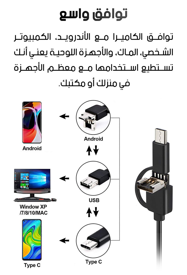 جهاز فحص الأنابيب الصناعية بمنفذ USB