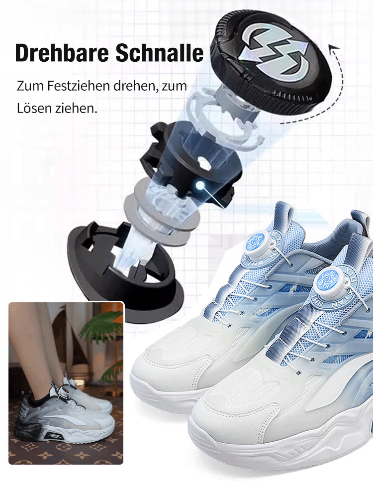 Stoßdämpfende Turnschuhe mit Drehschnalle