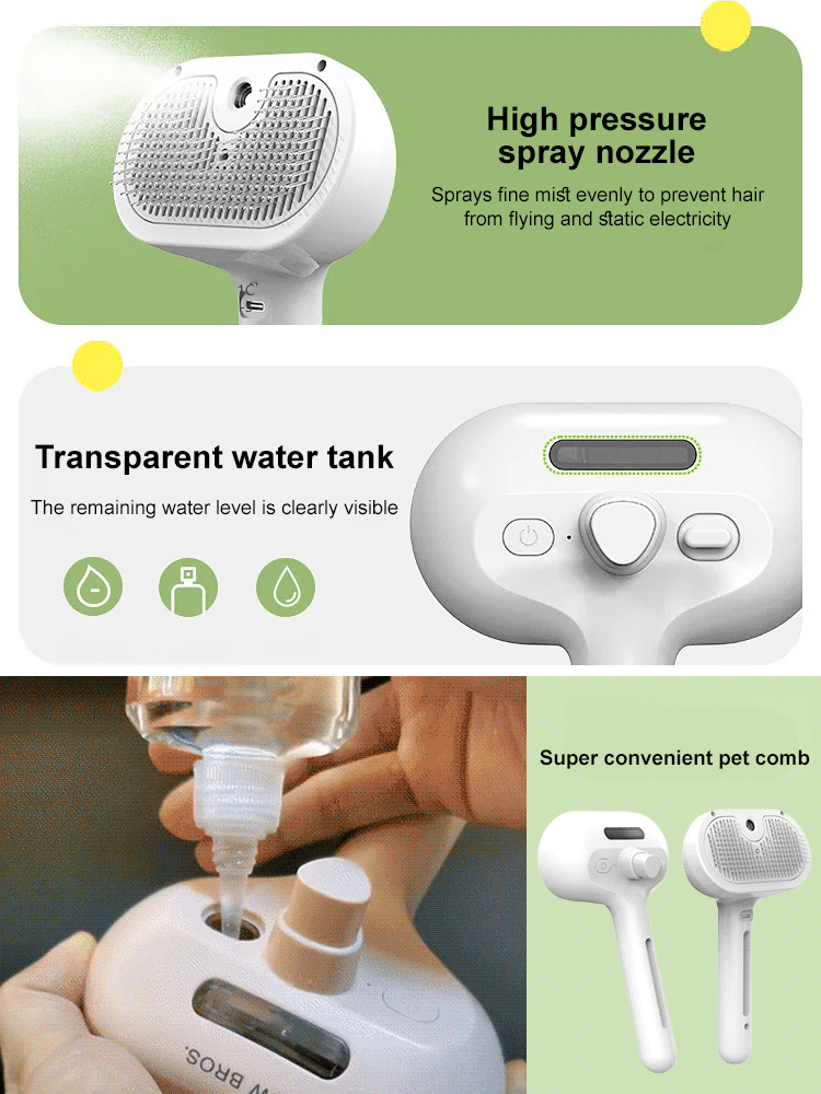 [Disinfecting comb] Pet spray disinfecting self-cleaning comb